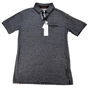 Stitches & Rivets Polo Shirt Men’s Small Besom Pocket Heather Gray Short Sleeve